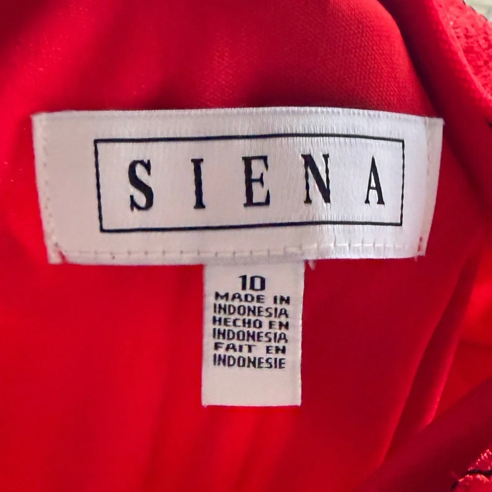 🆕SIENA RedBlack Floral Jacquard Mini Dress Size 10 Fitted Cocktail Party Holiday - Picture 11 of 14